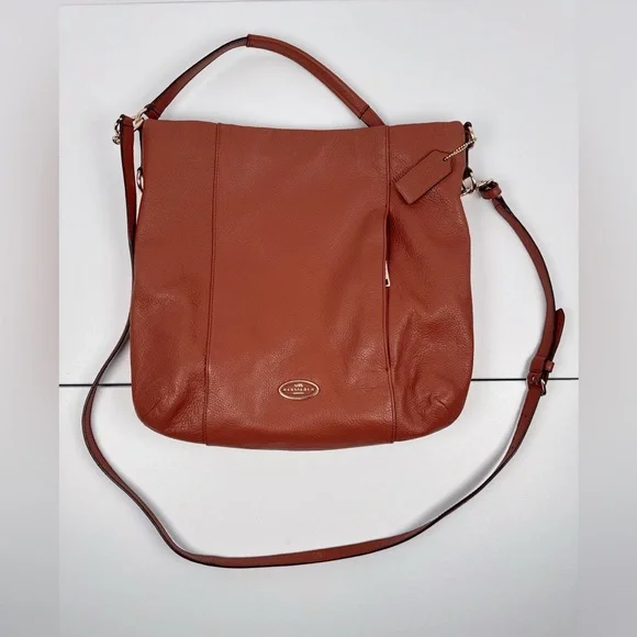 Coach Madison Isabelle Bag Tote Pebbled Leather Purse Brown Boho